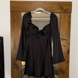 Princess Polly Black Satin Dress